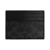 Coach Card Holder 10 Fashionable Logo Print Contrasting Design, Artificial Leather and Cow Leather Holder, Regular, Women's Style, Gray Gray and Black