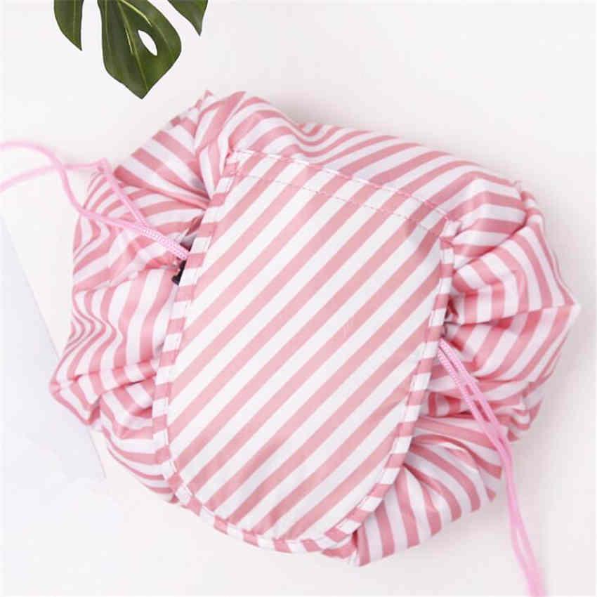 Портативные женщины Drawstring Путешествия Макияж Сумка Jewelery Организатор хранения Косметический мешок розовый