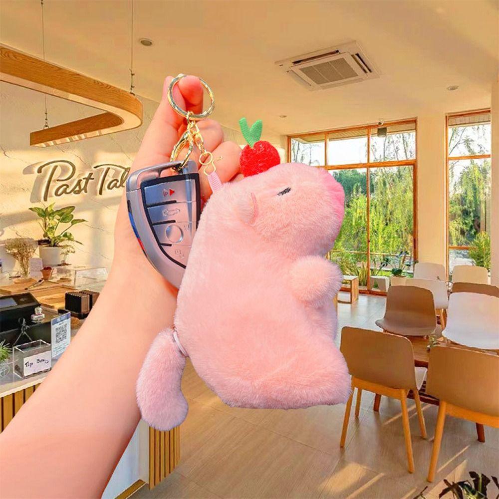 Plush Wagging Tail Capybara Doll Cute Fluffty Animal Doll Creative Cartoon Capybara Doll  Kids Toy