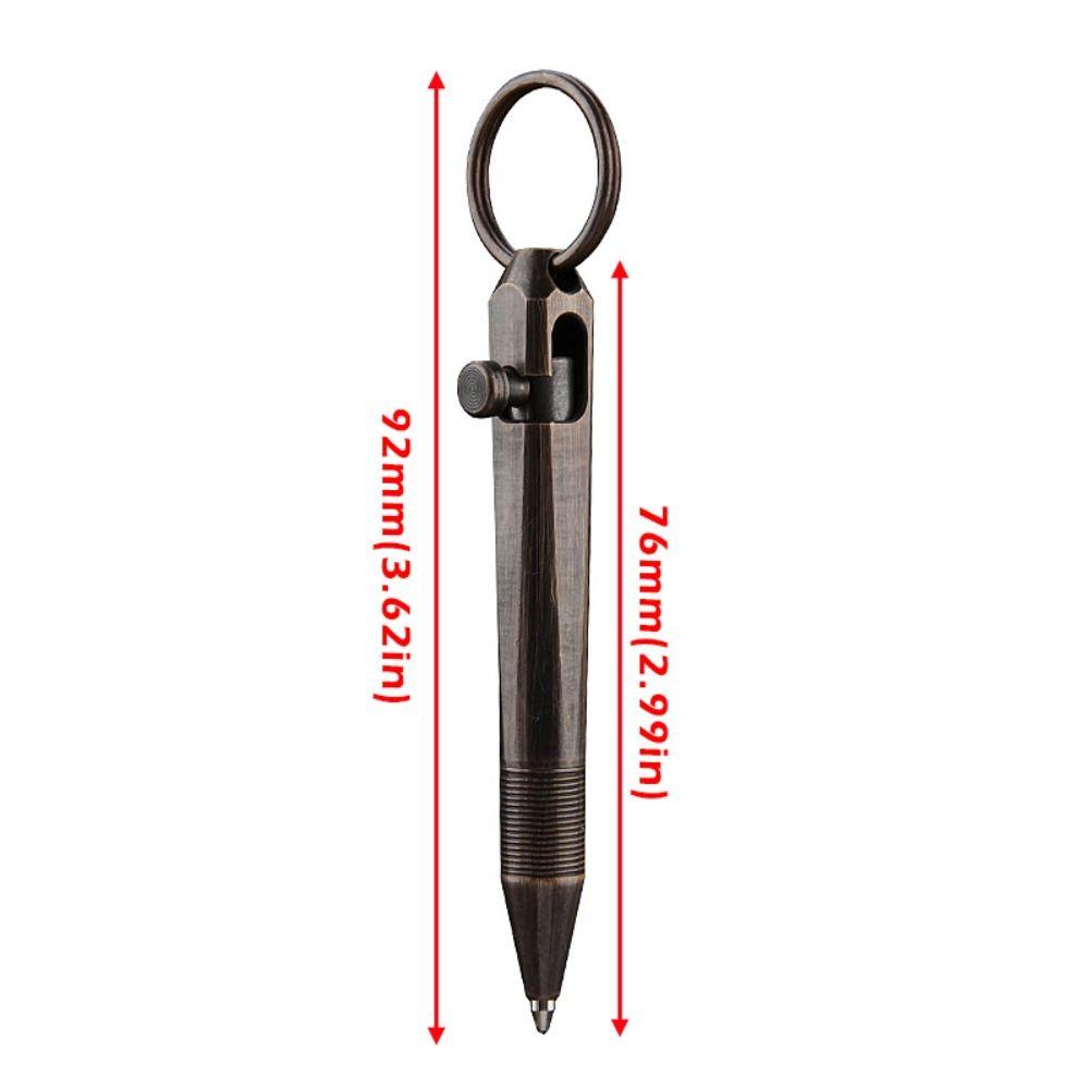 Multifunctional Brass Mini Ballpoint Pen with Keychain Portable Gel Pen Writing Pen School Office