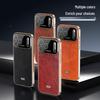 Electroplated Leather Phone Case for iPhone 17 Pro Max: Drop-proof, Oil-Wax Leather Texture, Compatible with iPhone 16