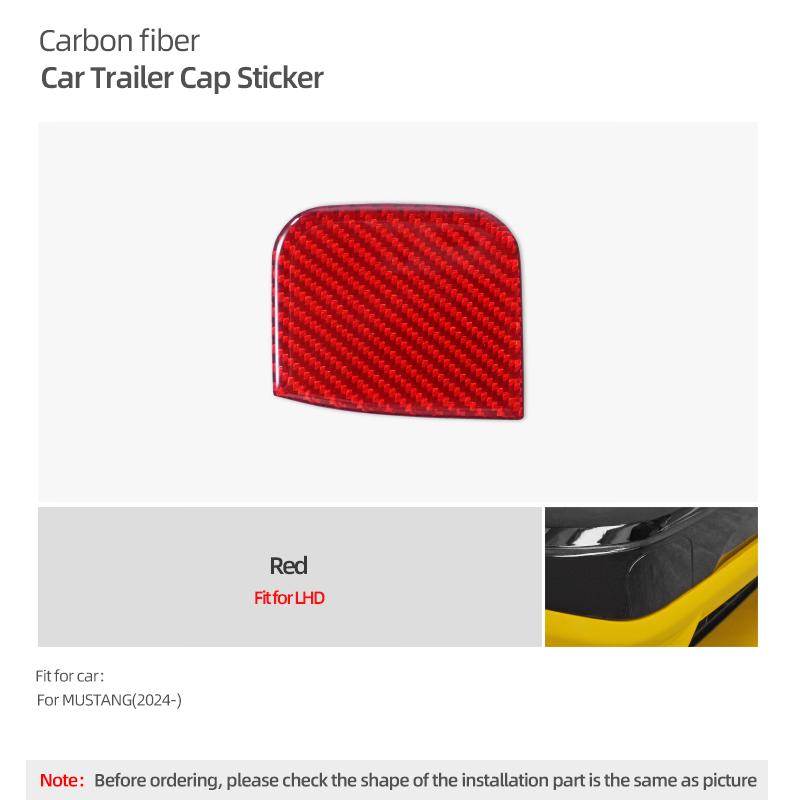 

For Ford Mustang GT 2026 2026 Carbon Fiber Trailer Cap Cover Trim Stickers Tuning Decoration Car Exterior Body Accessories