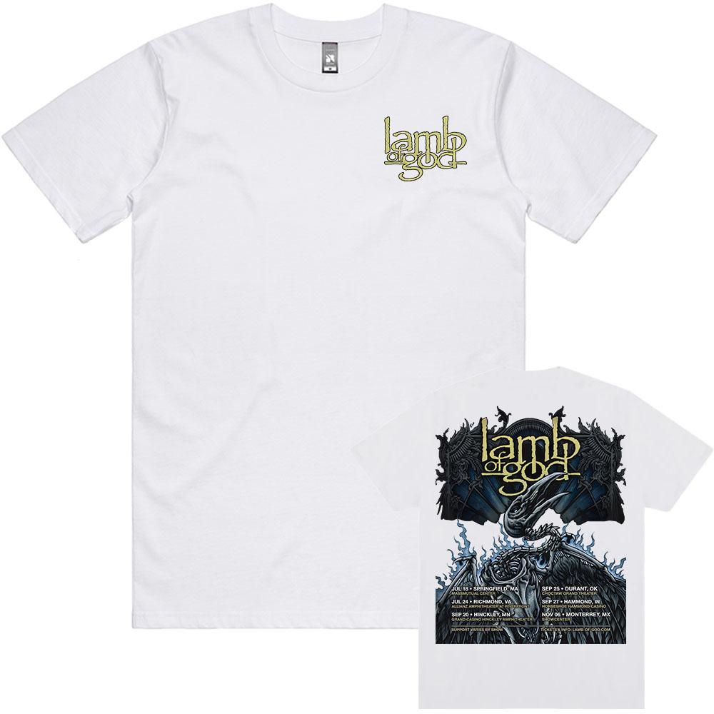 Lamb of God Tour 2025 New T-shirt Mental Band Graphic Printing Tshirts Short Sleeve Cotton Male T Shirt Hip Hop Streetwear Men