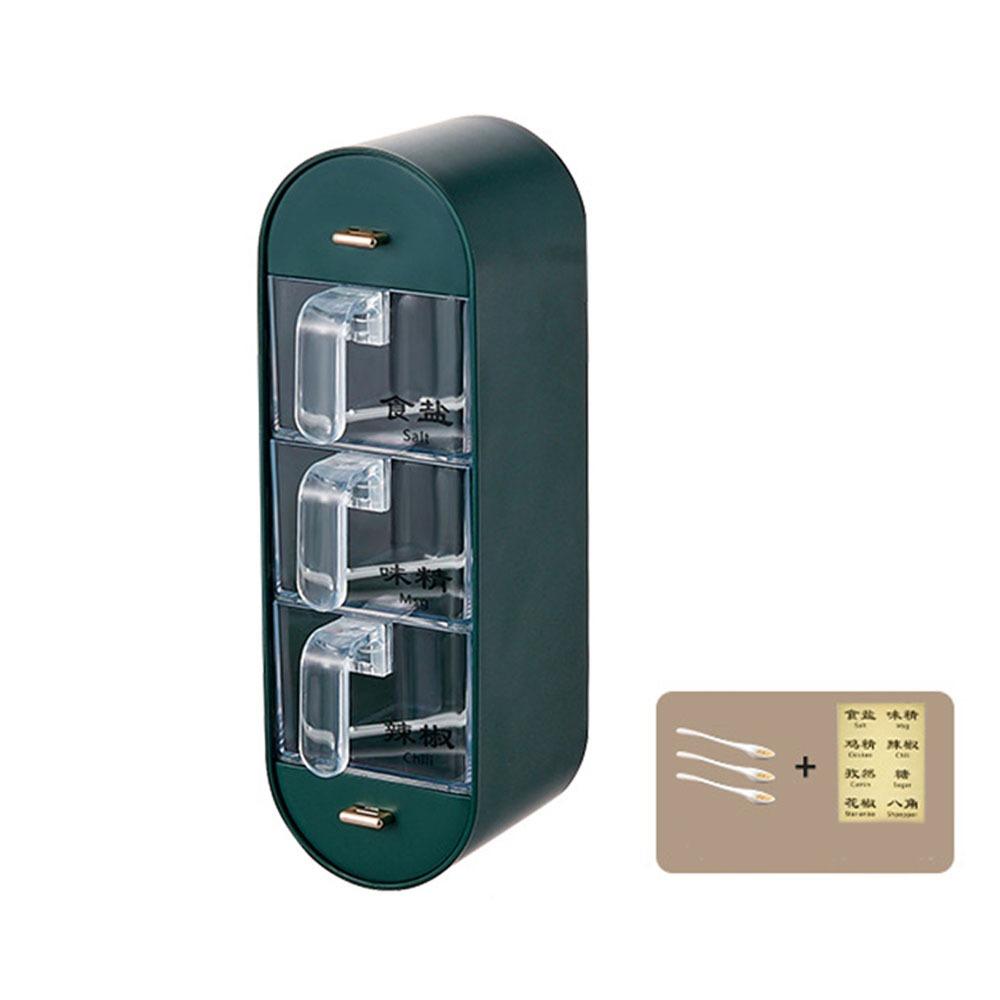 Sealed Wall-Mounted Seasoning Box Plastic Spice Container Practical Spice Dispenser  for Home