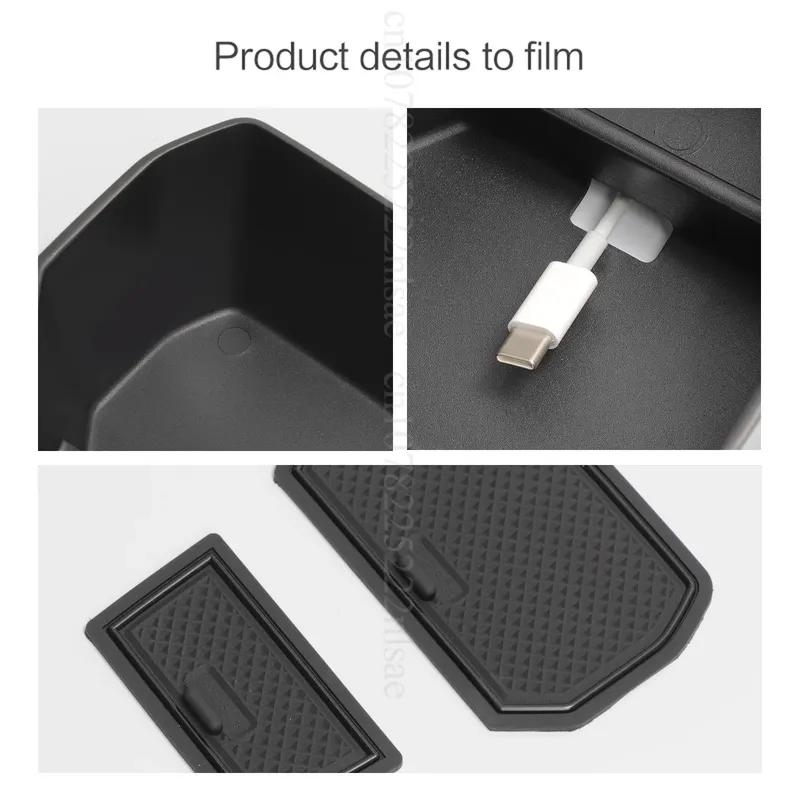 for Dacia Sandero 20-25 Armrest Storage Box Plastic Stowing Tidying Silicone Mat Car Interior Storage Accessories Car Organizer