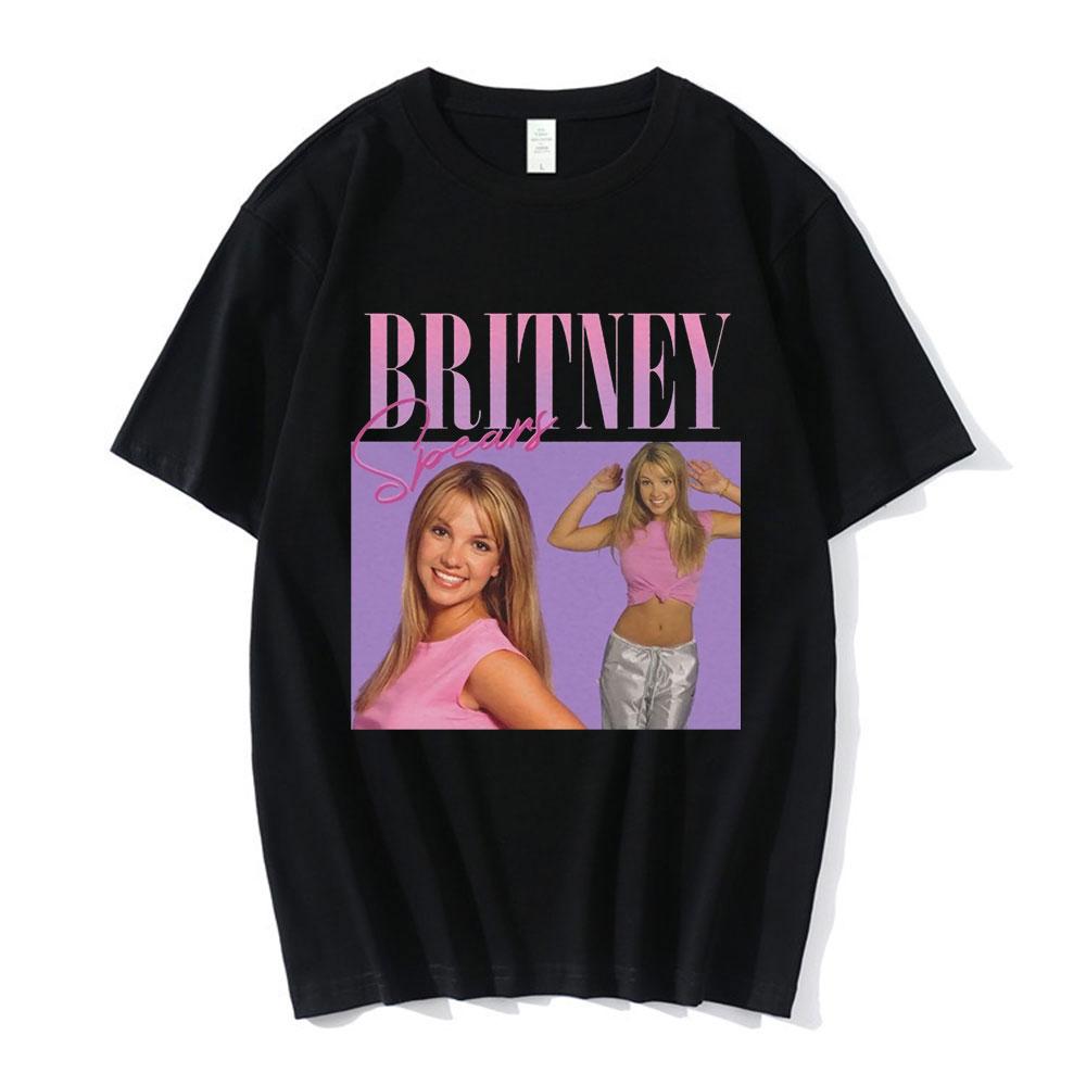 90s Singer Britney Spears Beautiful Photo Graphic Print Tshirt Fashion Hip Hop Oversized T Shirt Harajuku Short Sleeve T Shirts