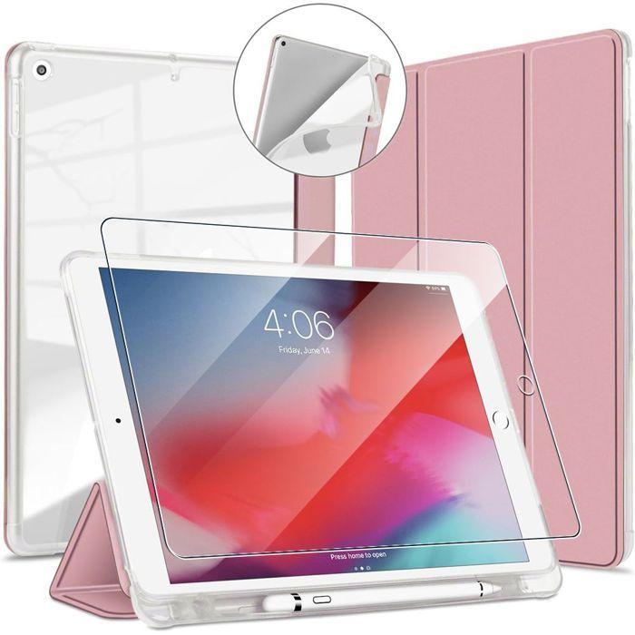 Coque + Verre Trempé - Silicone - iPad Air 3 / Pro 10,5 Pouces - Protection Renforcée - Porte-Stylet - Rose