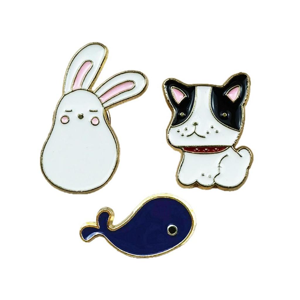 Spilla Adorabile con Animale Cartone Animato: Spilla in Lega Cucciolo e Coniglietto con Design a Goccia d'Olio - Accessorio per Abbigliamento e Zaino
