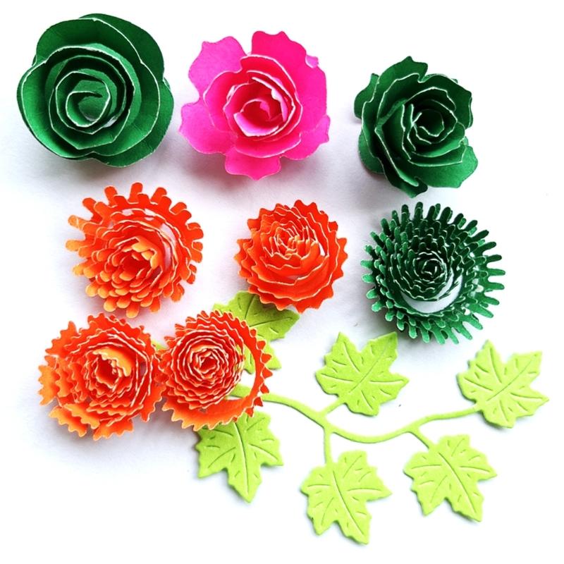 Metal Die Cuts Curly Flower Embossing Stencil Cutting Dies for Card Making Scrapbooking Paper DIY Template Handmade