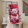 Phone Case: 2D Flat Samsung Galaxy A34 A35 M05 M06 S20 S22 S21 FE Plus 5G Protective Case, Couple Style, Pink Bear, Christmas and Halloween Gift