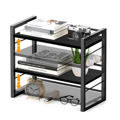 [zz. Luxi] Desk Storage Rack, Two-Tier Desktop Shelf, Adjustable Shelves, DIY Compatible, 43cm Wide X 20cm Deep X 41cm High, Heavy-Duty Capacity,
