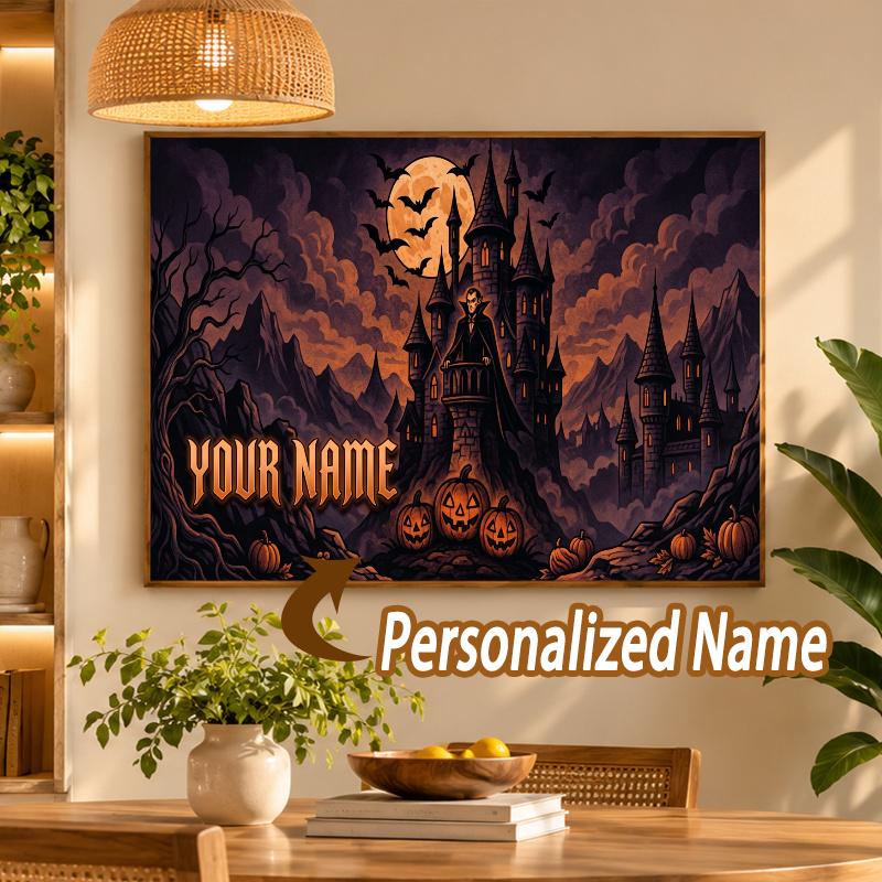 Custom Name Hotel Transylvania 5D Diamond Painting Personalized Full Drill Diamond Art Kit Gift