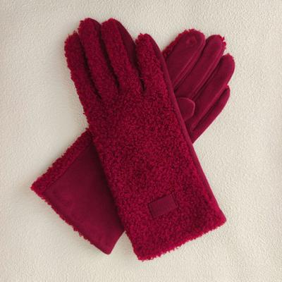 Yousheng Women Winter Suede Gloves Warm Fuzzy Touch Screen Gloves Solid Color Windproof Plush Lined Gloves for Driving Commuting Shopping