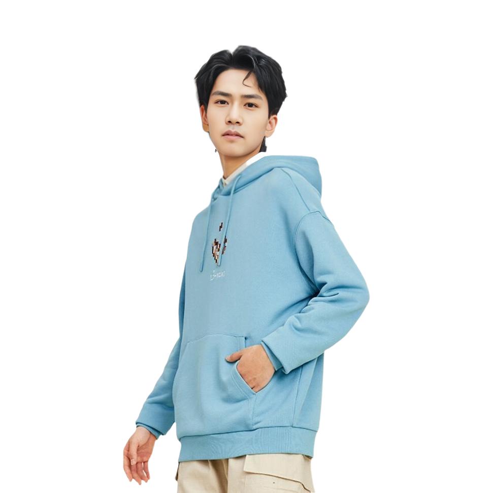 Li Ning Sports Fashion Collection Sweatshirts Unisex Blue Hooded Moderate Regular AWDS593-3