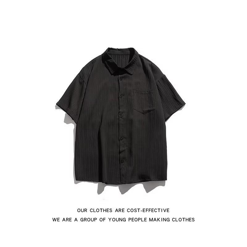 

Мужская рубашка с коротким рукавом на литературную тематику: Модный, универсальный и свободный крой L чёрный