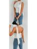 Summer Sleeveless Halter Strap Backless Crop Top for Women