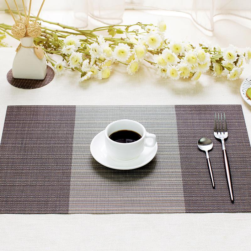 Pack of 4pcs Table Placemats Rectangle Table Mats Heat Insulated PVC Pad Dinner Table Mats 45x30cm