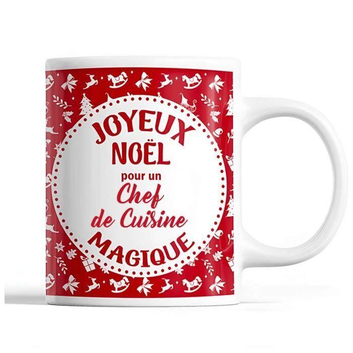 Mug - Noël - Chef de Cuisine - Rouge - 325 ml - Imprimé Recto/Verso