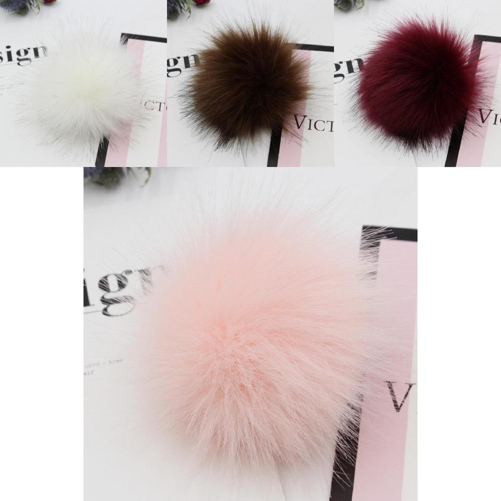 Luxurious Faux Raccoon Fur Pom Poms Ball For Elegant Knitted Beanie Hats Accessories
