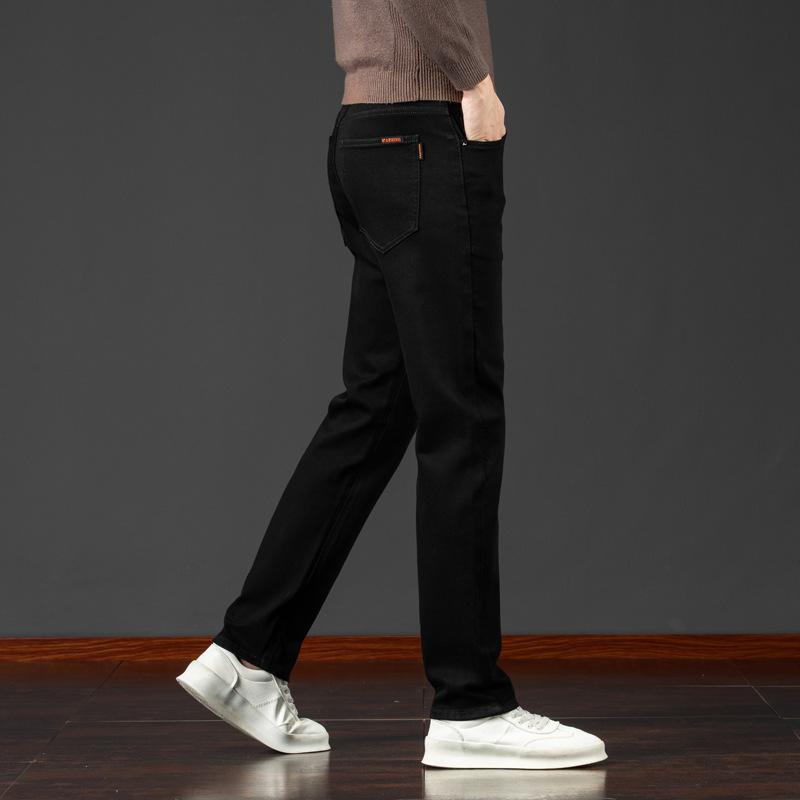 Autumn And Winter New Light Business Straight Leg Elastic Jeans Men'S Korean Version Trendy Versatile Quality Casual Pants