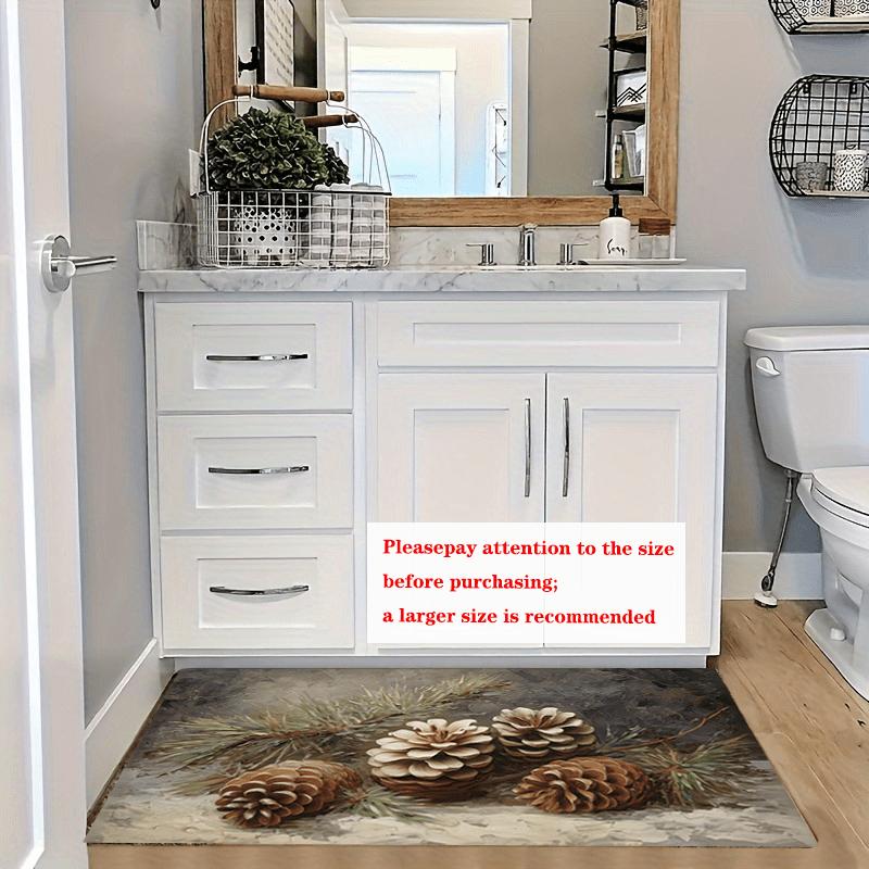 1Pcs Anti Fatigue Kitchen Rugs, Christmas Pine Cones Print Waterproof Non-Slip Thick Cushioned Kitchen Mat Heavy Duty Comfort Standing Mat for Kitchen
