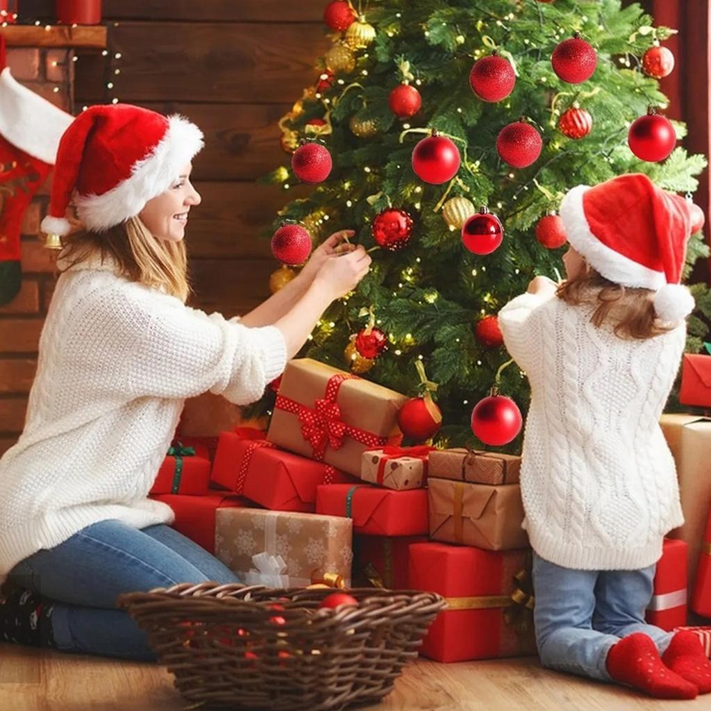 24Pcs 6cm Christmas Balls Ornaments for Xmas Christmas Tree - Christmas Tree Decorations Hanging Ball for Holiday Party