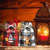 12/24pcs Christmas Burlap Gift Bags with Tags | Buffalo Plaid Drawstring Bags for Xmas Favors, Treats & Candy Goodies
