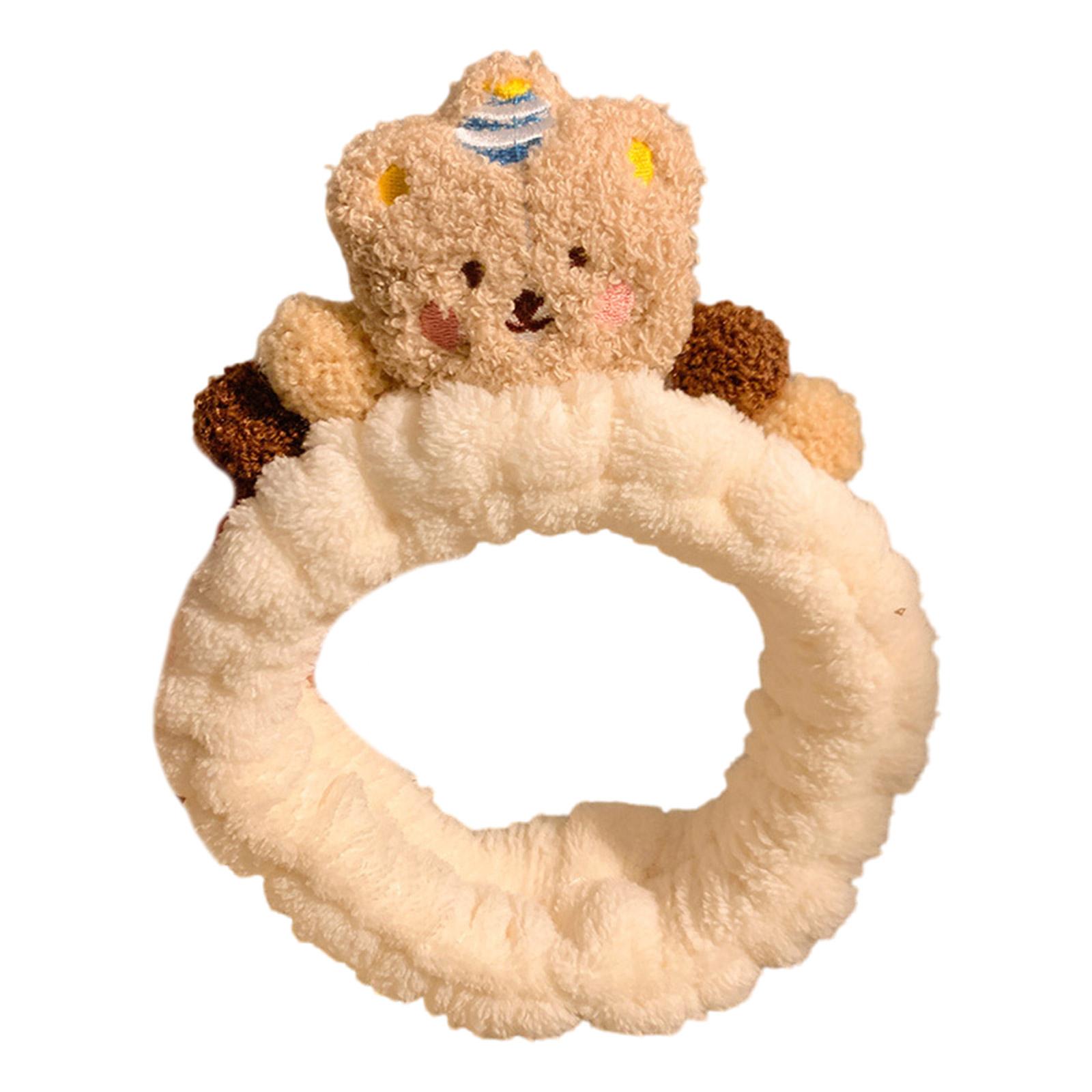 

Милая повязка на голову в виде плюшевого медведя для взрослых подростков, умывания лица, вечеринки по случаю дня рождения, женского аксессуара для ухода за кожей и волосами бежевый