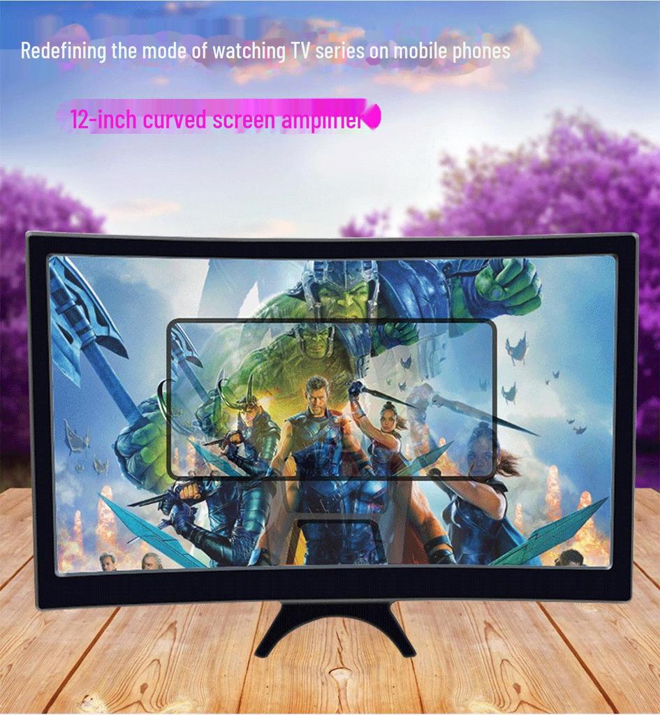 New L6 12-Inch Curved Mobile Phone Screen Amplifier for a Wide Field of View