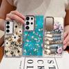 Vintage Flower Print Case For Samsung S26 S25 Ultra S24 Plus S23 S22 S21 FE A54 A55 A16 A36 A56 A17 A37 A57 5G Plating Lens Clear Soft Cover