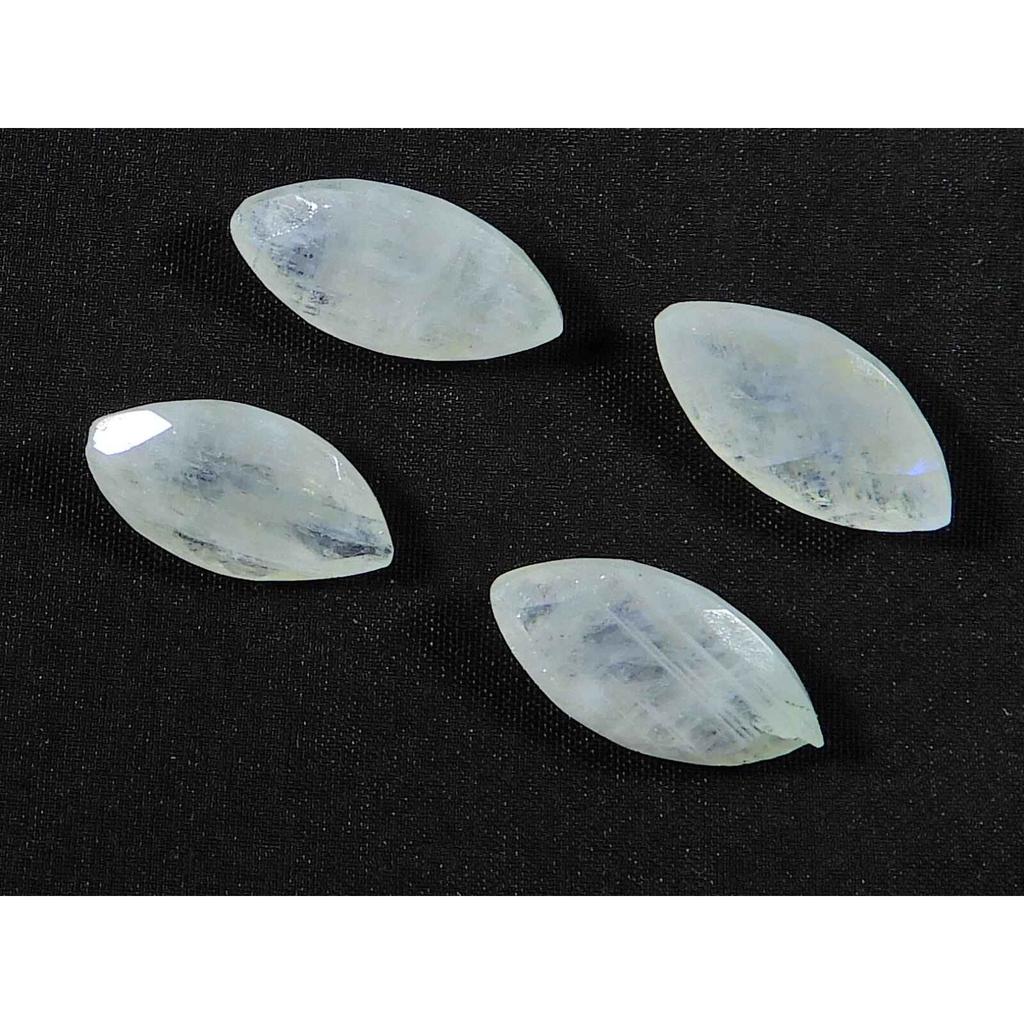 9X18MM Natural Rainbow Moonstone Marquise Faceted Loose Gemstone 4 Pcs Lot RML-979