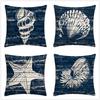 Home Decor Seashells & Starfish Nautical Style Pillow Covers Pattern Cushion Cover Suitable for Sofa Bedroom Car Pillow Cover