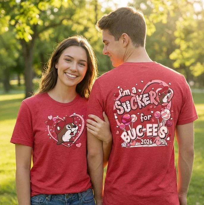 Buc-Ee s I m A Sucker For Buc-Ee s 2026 Valentine s T-Shirt L