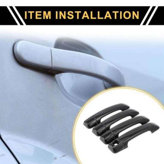 4pcs Exterior Door Handle Cover for Toyota Tundra 2007- Carbon Fiber Pattern