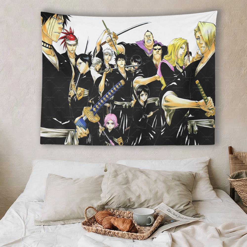 Bleach Anime Tapestry Ichigo KKurosaki Wall Hanging Aesthetic Bedroom Dorm Manga Decor