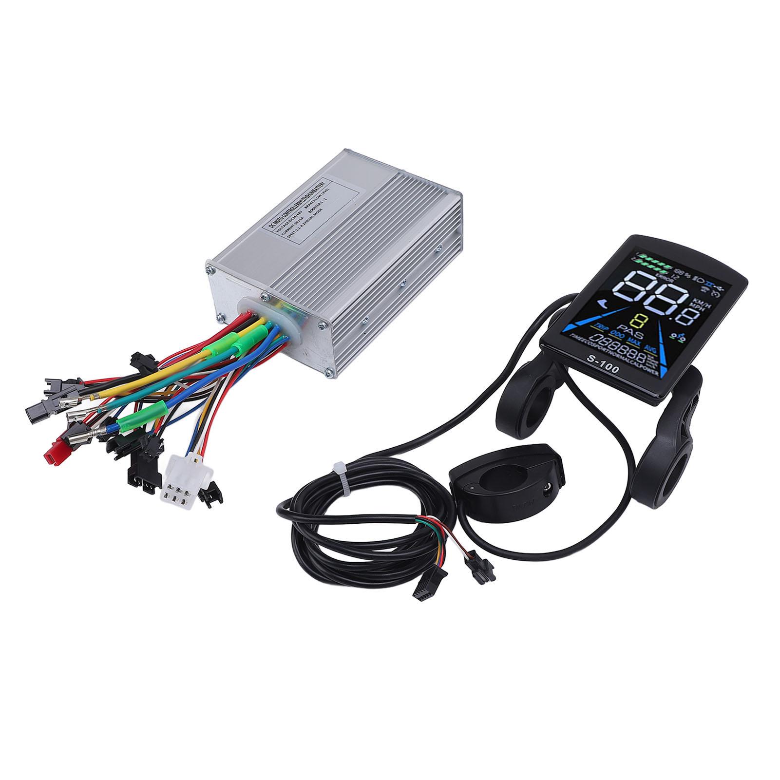 Комплект контроллера для велосипеда 20А 3-режимный синусоидальный контроллер S100 ЖК-цветной дисплей для модификации горного велосипеда