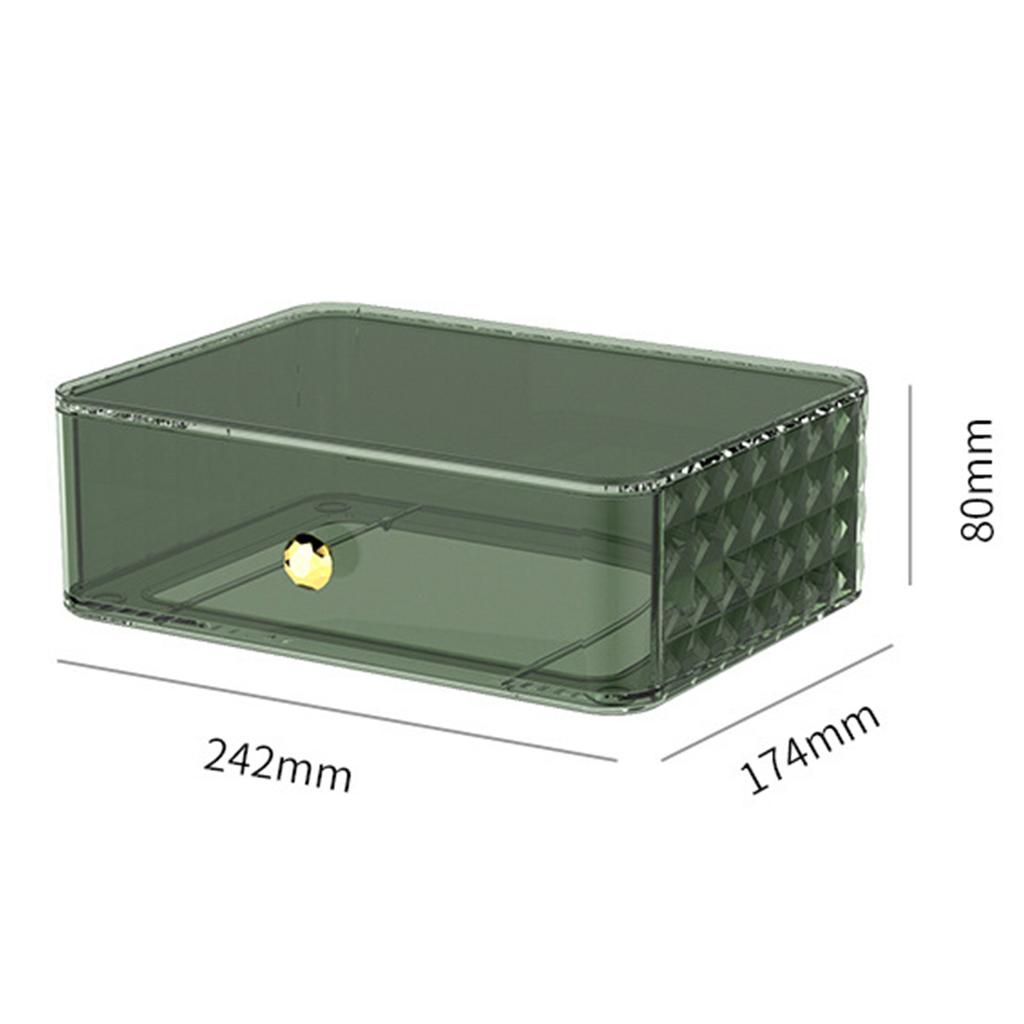 24.2817.4*8cm Cutie de depozitare transparentă Organizator de machiaj Cutie de depozitare stivuită cu sertare Dulap pentru containere netede pentru articole diverse