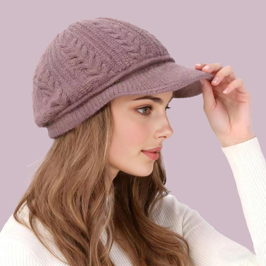 Warm Wool Duckbill Beret for Middle-Aged and Elderly Women - Autumn and Winter