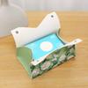 Vintage PU Leather Tissue Box Holder Oil Painting Durable Napkin Container Decorative Car Tissue Box Bathroom