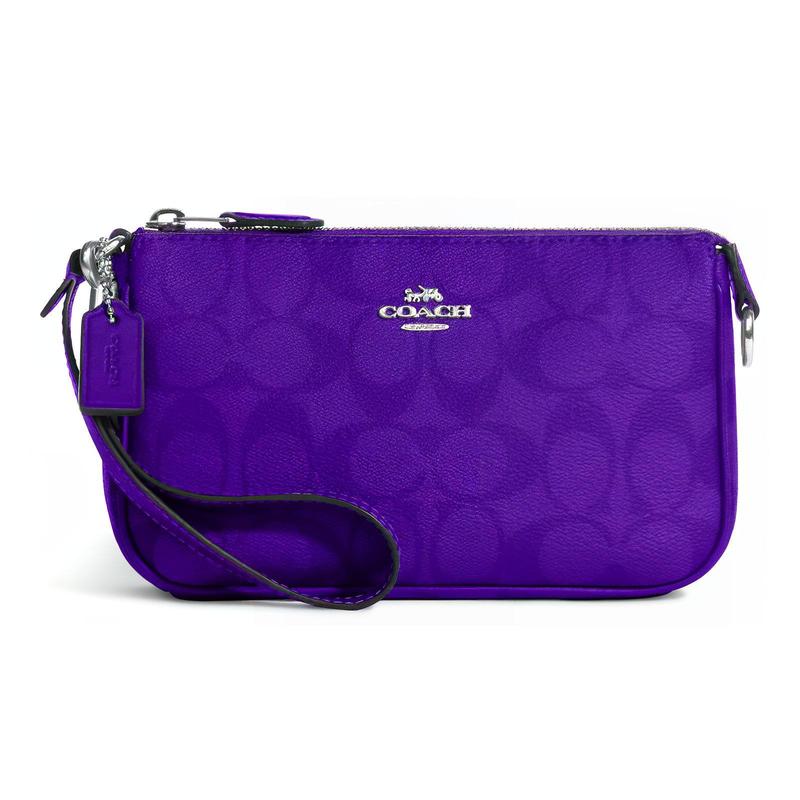 COACH Nolita 19 Classic Presbyopia Artificial Leather Mahjong Bag Clutch Small Women s Sport Purple фиолетовый