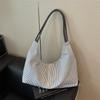Borsa Hobo in Tela a Righe Morbida con Ampia Tracolla Grande Capacità Borsa Tote Casual da Donna per l'Uso Quotidiano