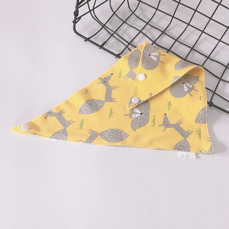 Baby Bibs Triangle Double Cotton Bibs Cartoon Print Saliva Towel Baby Boys Girls Feeding Apron Cotton Bandana Bibs Burp Cloths