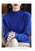 Women's 100% Pure Wool Hollowed Cable Knit Sweater, Half-High Neck, Drop Shoulder Pullover, Casual Versatile Knitwear