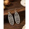 1 Pair Vintage Geometric Hollow Carved Alloy Long Luxury Earrings