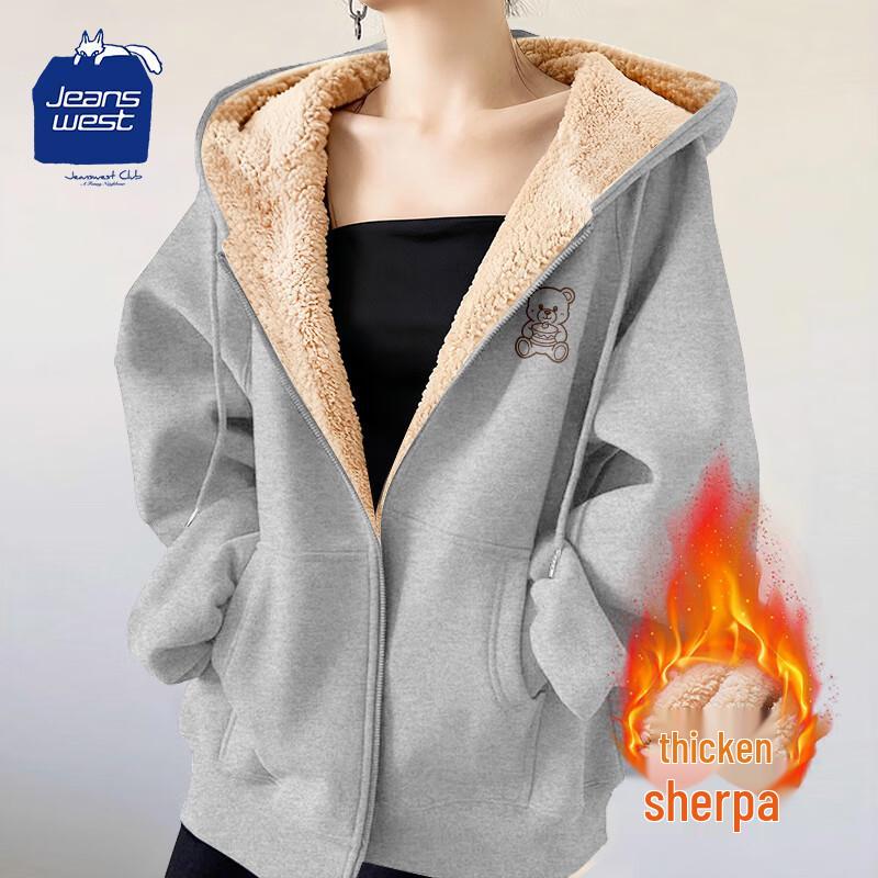 

JEANSWEST CLUB Women s Lambswool Lined Hooded Jacket XL