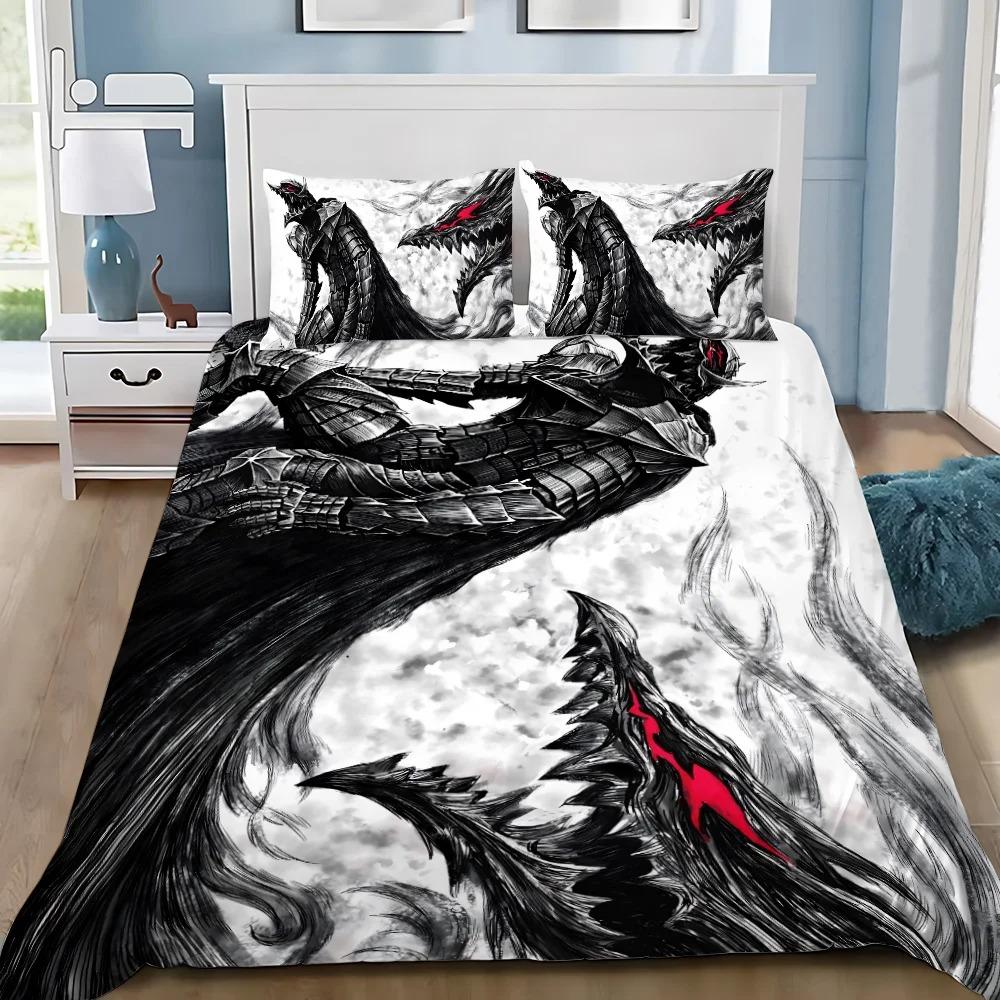 Anime Berserk Duvet Cover Pillowcase Bedding Set Adult Boy Girl Bedroom Decoration Children Gift Single Double Large Size