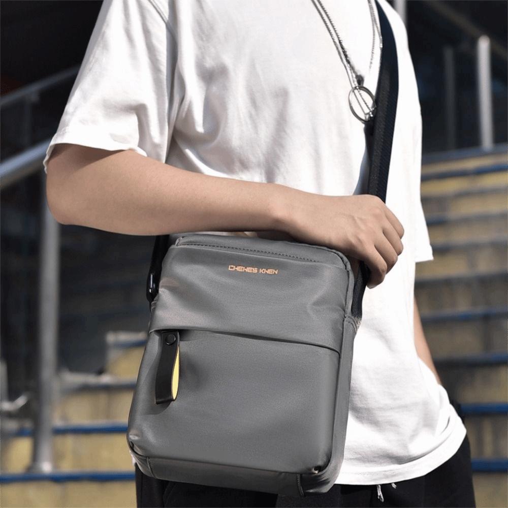 Oxford Men Crossbody Backpack Zipper Pockets Sling Bag Lightweight Messenger Bag  Casual