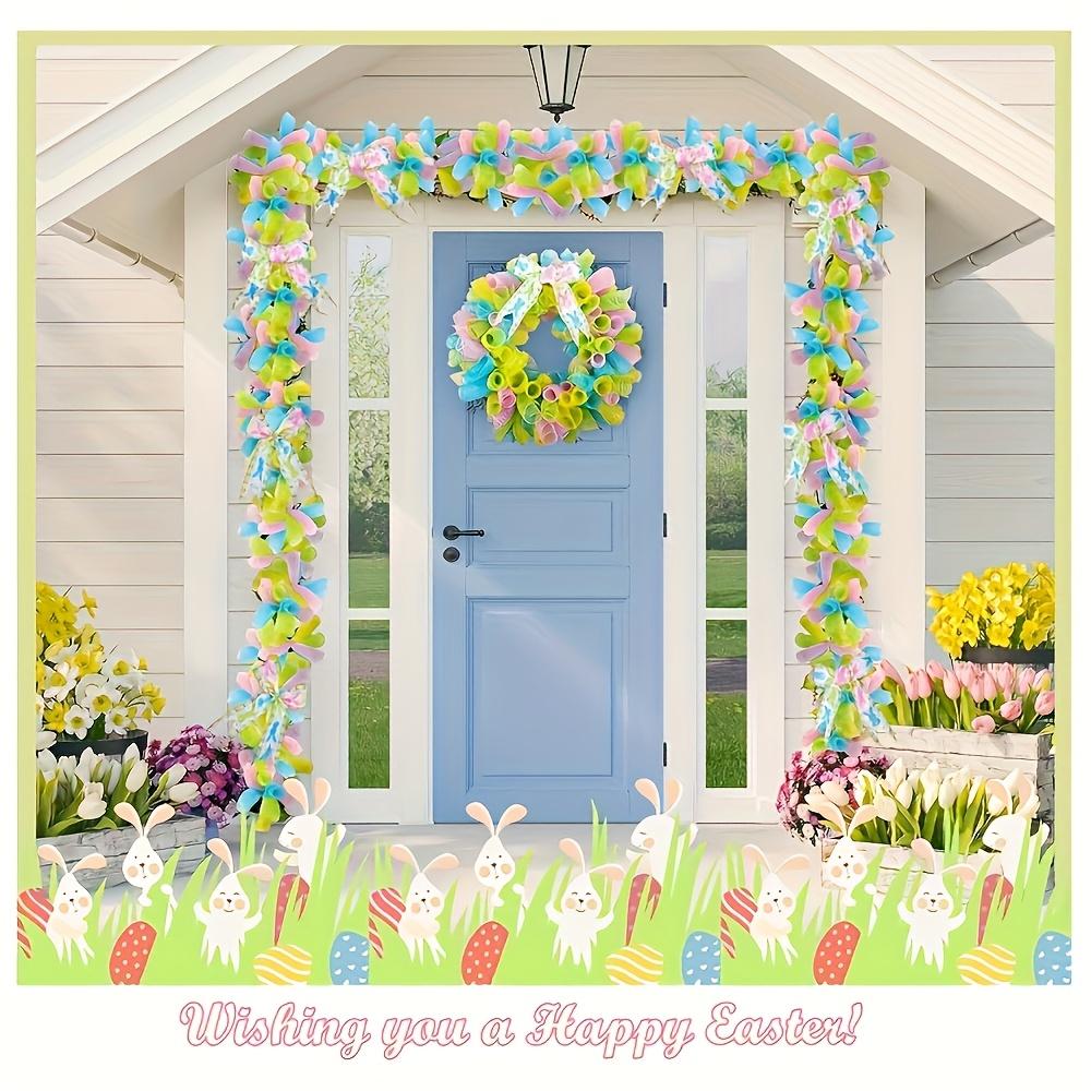 4 Stück Dekorative Netz Vierfarbkombination Foliennetzbandrollen, 10 Zoll Breite, 30 Fuß 1 Rolle für Kranzherstellung, Türhänger Bastelbedarf Party