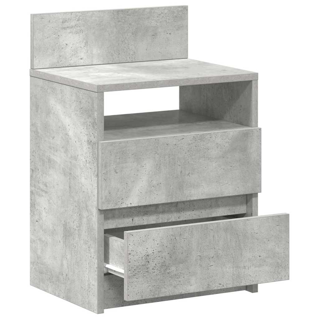 Nightstand with 2 Drawers Concrete Gray 40 X 33 X 60 Cm