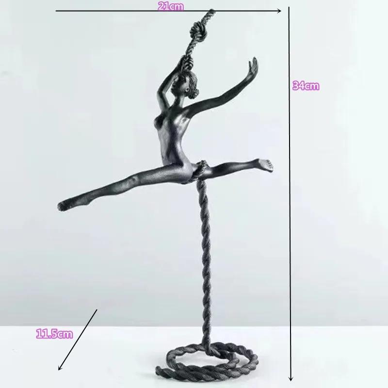 Inverted Gymnastics Figure Abstract Art Sculpture, Modern Home Decoration, Cast Iron Dancer Sculpture, Office Desk Ornament